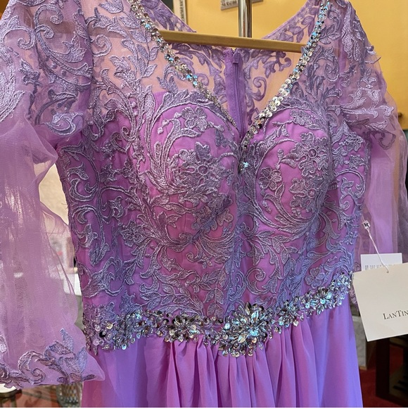 LanTing A-Line NEW Fits sz. 10-12 Elegant Lilac purple long dress Wedding MOB 💕 - Picture 2 of 16